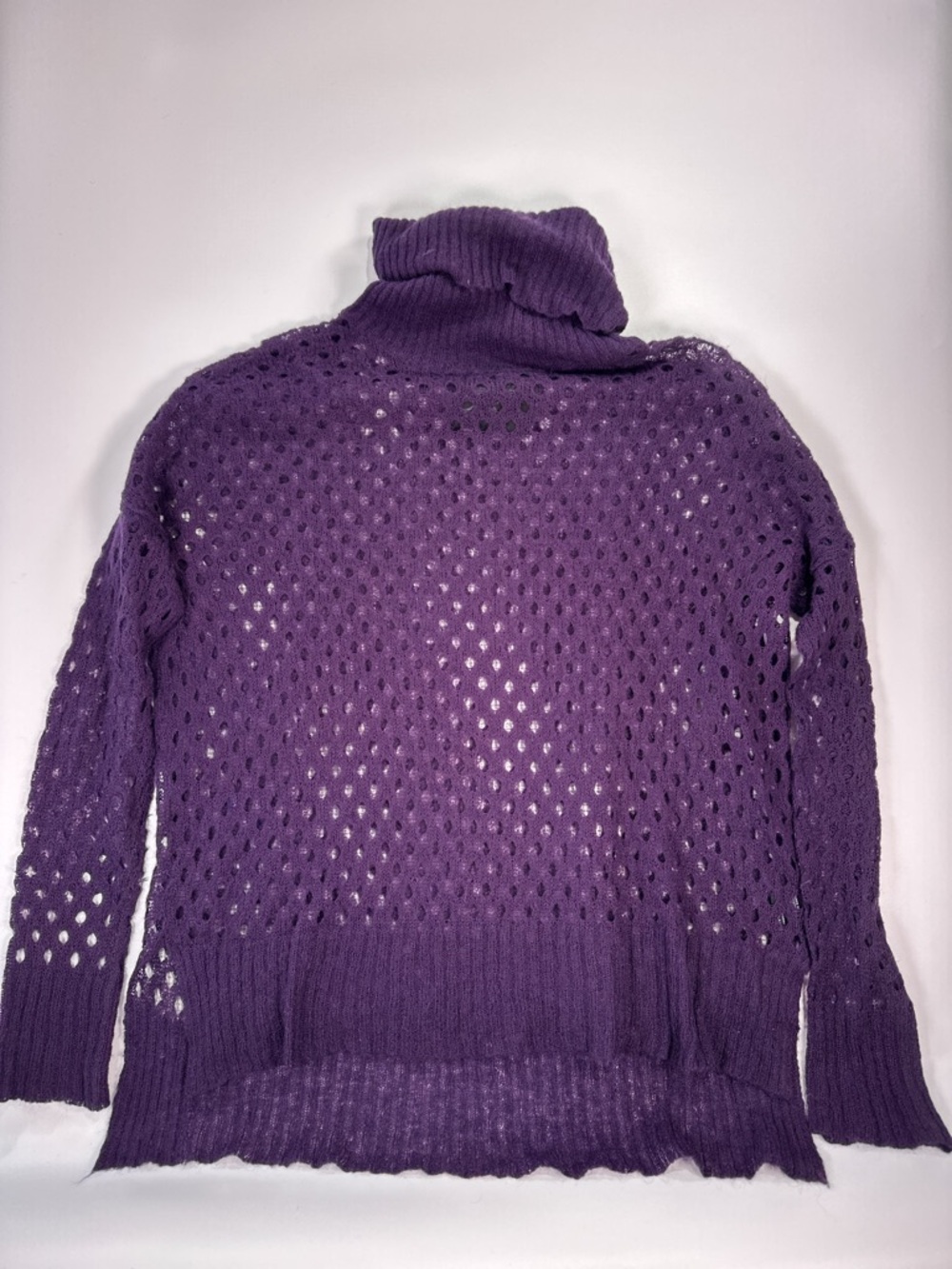 Press Women’s Mohair Turtleneck Open Knit Sweater Purple Size S - Picture 2 of 9